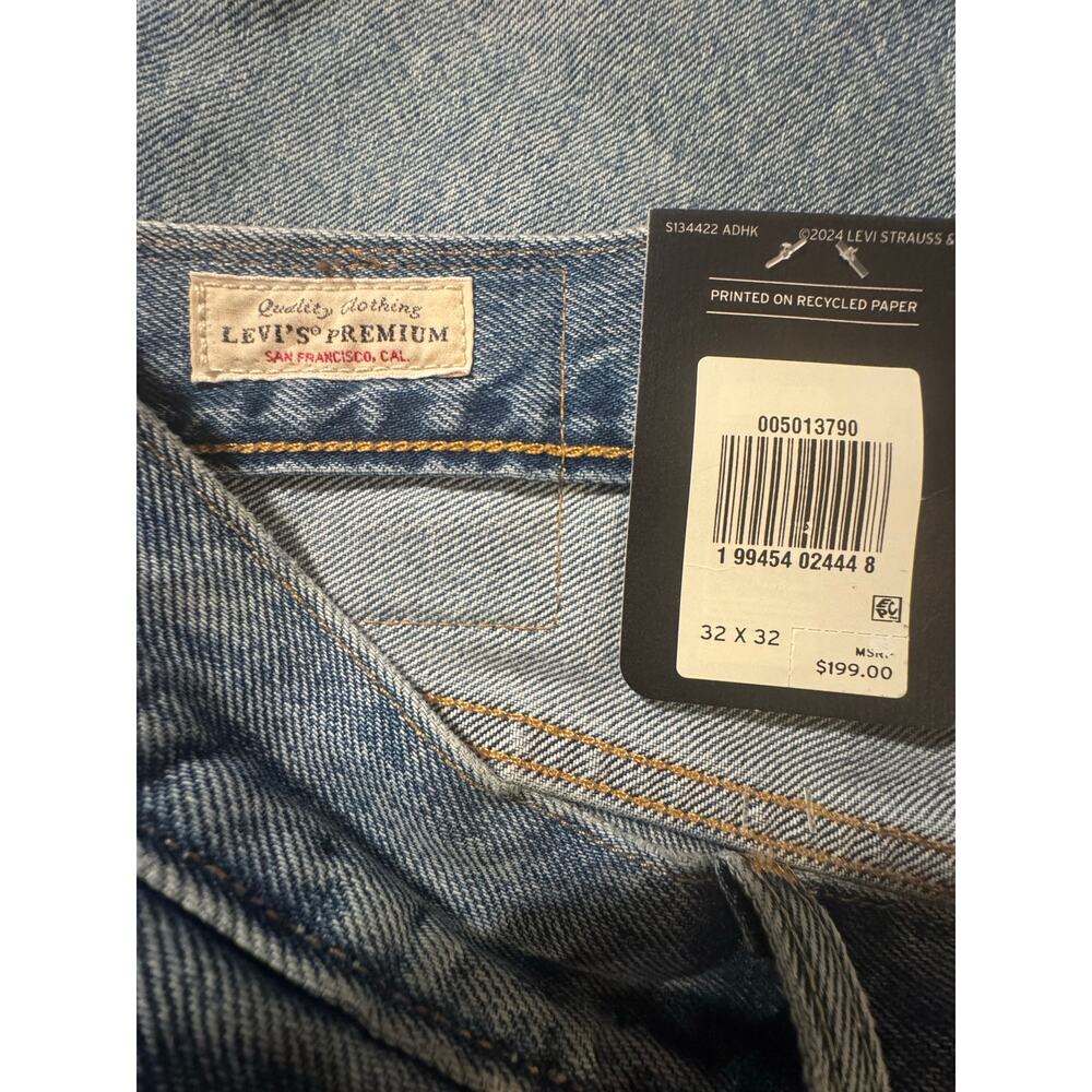 Levi's Premium 501Original Sashiko Selvedge PatchworkJeansMediumWash W32 L32 NWT - Picture 4 of 9